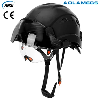 Предпазна каска дизайн CE с двойно забралом, очила за шлемове инженер, промишлена защитния капак от ABS-пластмаса ANSI, защита на главата