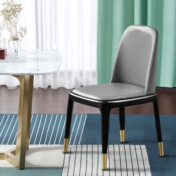 Прост дизайн, Скандинавски маса за хранене, стол Модерна Луксозна Кожена хол Стол за тераси Офис Шезлонг За спални Дизайнерски хотел мебели