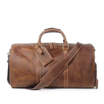 Пътна чанта от естествена кожа За бизнес Мъже, по-Голямата Голям Чанта за почивните дни от естествена телешка кожа, Всекидневни багаж, Големи Офис пътни чанти през рамо