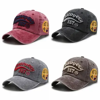 Реколта бейзболна шапка с букви, папина шапка, стираемая бейзболна шапка в стил хип-хоп, една шапка с бродерия в ретро стил, шапка шофьор на камион, градинска дрехи за улицата