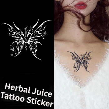 Секси Цици-пеперуди, стикер с татуировка от билков сок, Фалшиви татуировки за жени, Водоустойчиви татуировка Фестивал татуировки Hotwife на Едро