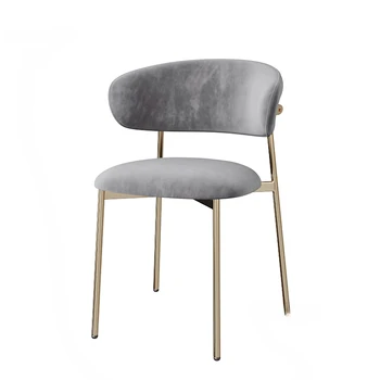 Скандинавски лесен Луксозен стол за Хранене Модерна минималистичная Мебели с гръб От ковано желязо и Цветни трапезни столове от пяна с памет ефект