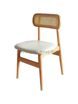 Скандинавски ротанговый стол от масивно Дърво, Модерен минималистичен стол за спални, кабинет, Светъл Луксозен стол за Хранене от трупи, Икономична мебели