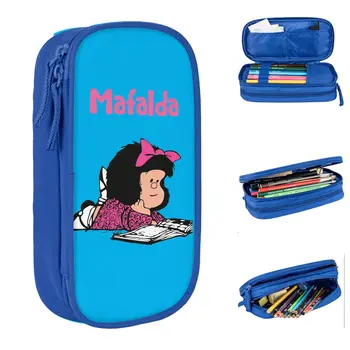 Сладки Пеналы Mafalda Цвети Модел от Карикатура, Пеналы, Държач за Писалка за Студенти, Голяма Чанта Голям, Ученически Пособия, Подаръци, Канцеларски материали