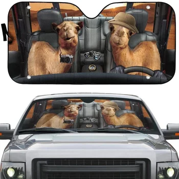 Сладък 3D Забавен авто козирка с шарките на камила на предното стъкло, козирка от ултравиолетови лъчи и висока температура на предното стъкло на автомобила, лъскава козирка
