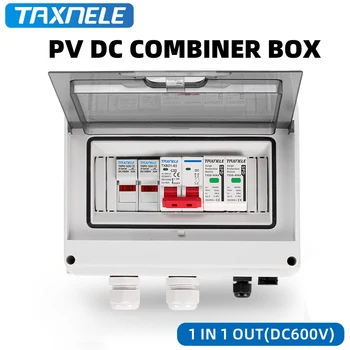 Слънчевата фотоэлектрическая Скоростна PV DC Combiner Защита от пренапрежение и Мълнии 1 вход, 1 изход 600V DC Предпазител MCB SPD HT Водоустойчива кутия IP65