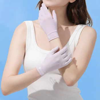 Слънчеви ръкавици за жени през лятото XC10, устойчиви на uv, тънки и къси, с пудра и прохладата на открито, защита от слънцето може да роди пръстите