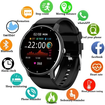 Смарт часовници За Мъже И Жени, Спортни Фитнес-часовник с Пълен Сензорен екран, Мъжки IP67, Водоустойчива Bluetooth За Android, IOS, Умни Часовници За Мъже