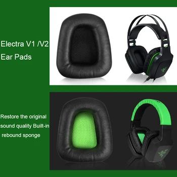 Сменяеми Амбушюры, поролоновые възглавници за слушалки Razer Electra V1/V2, Слушалки и с Високо Качество, черен, зелен, 1 чифт