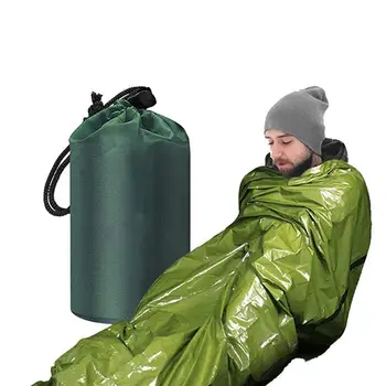 Спален чувал за оцеляване, Ultralight Водоустойчив Бивачный чанта, Светоотражающее топло одеяло с свистком за разходки на открито