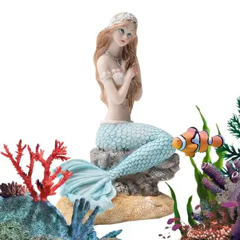 Статуетка русалка в аквариума, декорации от смола, Фигурки, Изкуствени Аквариумный декор, 6 стилове, Тематични Аквариумный маса със собствените си ръце