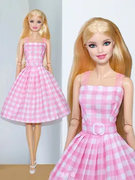 Стоп-моушън облекло/розова рокля в мрежа + шапка + гривна + обувки + колие /30 см стоп-моушън, облекло, пола, за 1/6 Xinyi FR ST кукла Барби