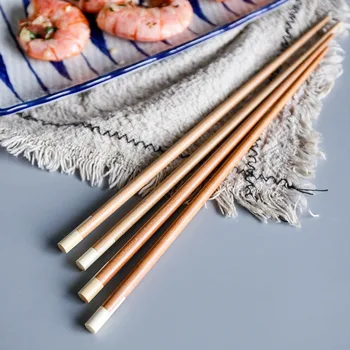Творчески домашни пръчици за хранене от бамбук и дърво, японски съдове за готвене от масивна дървесина, заострени пръчици за хранене, нескользящие пръчици за хранене