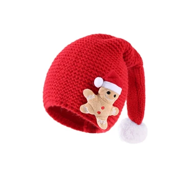 Топла и удобна детска шапчица-Бини, Коледна вязаная шапчица, Дишаща капор за деца, подарък за душата на възраст от 1 до 4 години