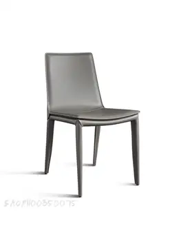 Трапезария стол от естествена кожа с седло, Домашен Модерен изчистен Скандинавски Лесен Луксозен стол за Хранене, Италиански минималистичен маса за Хранене, стол