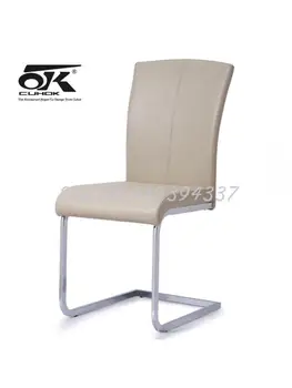 Трапезария стол от неръждаема стомана, икономичен, модерен минималистичен маса за хранене и стол от вътрешния желязо художествен стол с облегалка и лък