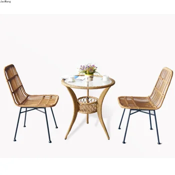 Трапезария стол от ратан Ръчно изработени от Ковано желязо, Балконный стол за почивка, Американска Домашна Проста маса за хранене, стол за дома, Мебели за дома