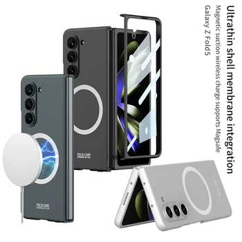 Ултратънък Калъф за Samsung Galaxy Z Fold 5 5G Fold5 за Магнитна безжичното зареждане Magsafe с Фолио за КОМПЮТРИ, на Преден екран