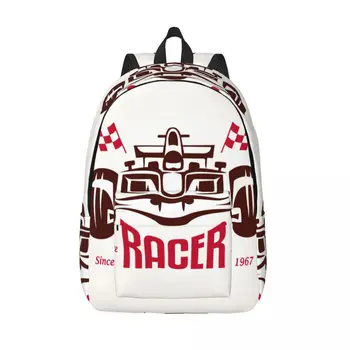 Училищен раница, Ученическа раница, емблемата на състезателна кола от Формула Racing, раница на рамото, чанта за лаптоп, училищен раница