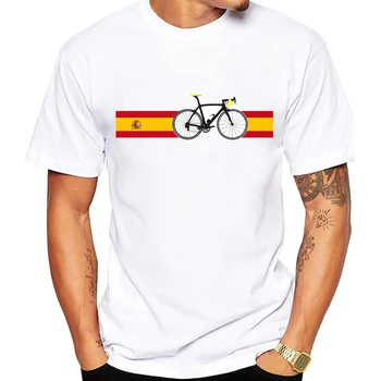 Флаг колоездач, Испания, Велосипедна фланелка с фиксирана предаването, Нова Лятна Мъжка тениска с къс ръкав за шоссейного под наем, спортни тениски, Бели ежедневни тениски за момчета