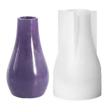 Форма за вази от смола, Малка висока ваза за цветя, гърне, Силиконови форми за вази за сухи цветя, 3D форма за домашен интериор, форма за бродерия