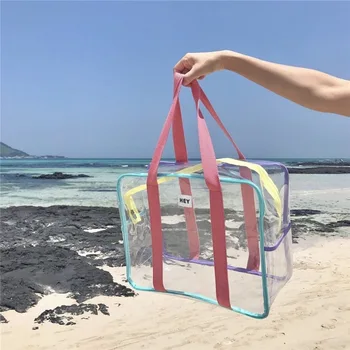 Цветна детска чанта, градинска водоустойчива чанта за гмуркане, плажен отдих, прозрачна чанта с голям капацитет през рамо