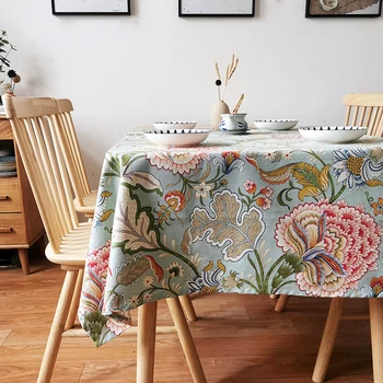 Цветна покривка Моранди, правоъгълен стил, хлопчатобумажный лен маса, маса за хранене, една чаена покривка, покривка в пасторальном стил