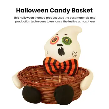 Чанта за лакомствата са Ръчно изработени от ратан, кошница за шоколадови бонбони на Хелоуин, креативна форма, реалистична лесен за употреба за лакомство за декорация парти