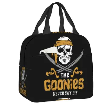 Чанта за обяд The Goonies, дамски чанти-хладилник, термоизолированный обяд-бокс с черепа на Забавно-напълнени Роджър и пирати за деца, ученически чанти за хранене