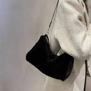 Чанта за през рамо, на женската чанта-тоут, плюшен чанта под мишка, телефон
