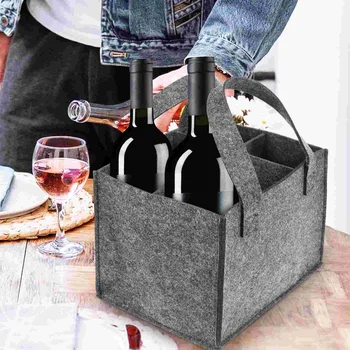 Чанта за съхранение на Охладител за Вино Вагон За Партита Бутилка За Носене Разделени Филц Пътен Декоративен