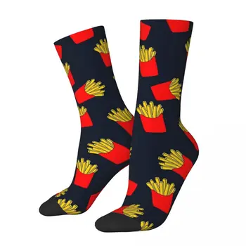 Чорапи All Seasons Crew, Сладки чорапи-картофи пържени картофи, Харадзюку, забавни дълги чорапи в стил хип-хоп, Аксесоари за мъже, жени, Коледни подаръци