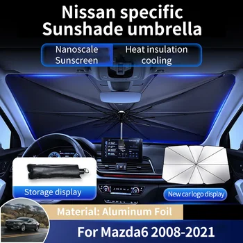 за Mazda6 6 Ultra Atenza GJ1 2008 ~ 2021 Алуминиево Фолио сенника на Предното Стъкло на Автомобила, Козирка, Протектор, Аксесоари За Чадъри