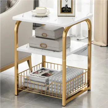 номер на луксозни нощни шкафчета модерен диван шкафове за спални Мрамор дървени Нощни шкафчета прост ъглова масичка мебели за спалня XY50BT