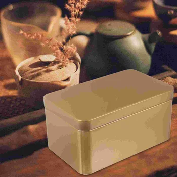 органайзер за чаени торбички от алуминиево кутия за чай, червена ронлив кутия за чай, правоъгълен контейнер за чаени листа, твърд калъф за кафе и шоколадови бонбони, многофункционални ядки